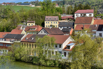 Steinbach, Dorf, Steyr, Steyrtal, Grünburg, Fluss, Kirche, Berg, Berghang, Oberösterreich,...