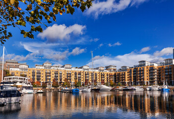 Waterfront apartments St Katharine Docks London UK