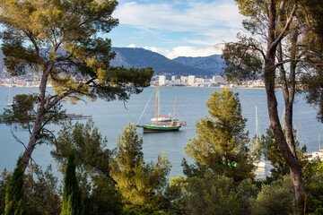 Vue Bateauxchetiments Ville Toulon Entre