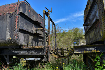 Steyrtalbahn, Schmalspurbahn, Tankwagen, Tank, Wassertank, Güterwagen, ausgemustert, verrostet,...
