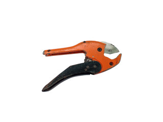 Plastic pipe tube cutter isolated on white background