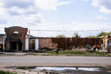 Consequences of the Russian peace in the city of Trostyanets. Sumy region. Civil buildings. Russian military invasion of Ukraine.