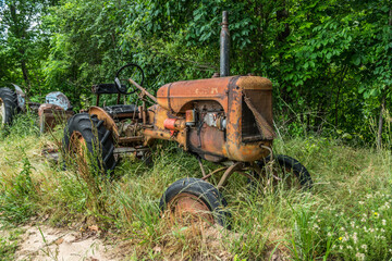Abandoned old farm tractor