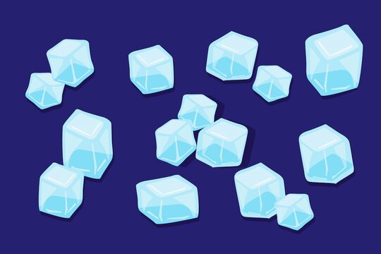 ice cubes design modern vector set