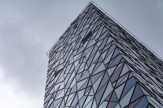 low angle view of a high-rise business building in Tallinn, Estonia