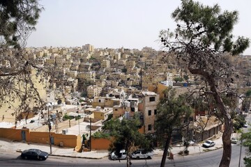 Panorama of Amman city from the vicinity of the Citadel, Jordan