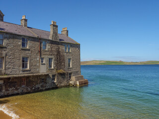 Obraz premium Die Shetland-Inseln mit der Stadt Lerwick