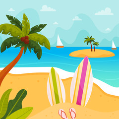 Fototapeta na wymiar Hello Summer card. Vector illustration concept.