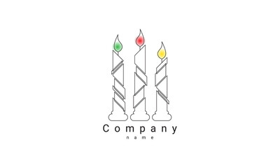 three candles logo template