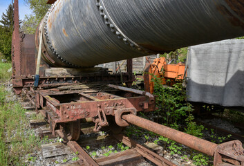 Grünburg, Dampflokomotive, Kessel, Lokomotivkessel, ausgebaut, aufarbeiten, Aufarbeitung,...