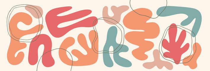 Obraz na płótnie Canvas Hand drawn different Abstract organic shapes set. Vector Isolated elements