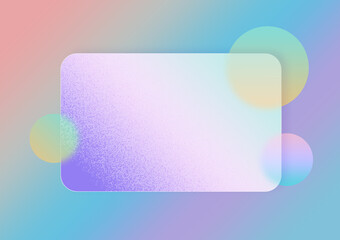 Glass Transparent Frame on Rainbow Background.