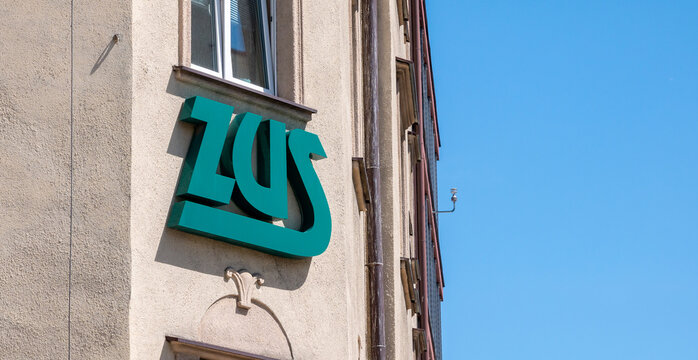 Polish ZUS, Zakład Ubezpieczeń Społecznych - Social Insurance Institution building facade, insurance benefits, local office, building exterior, Krakow, Poland