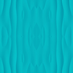 Beautiful seamless abstraction with sinuous vertical lines, symmetrical patterns and shapes. Turquoise texture and background. 3D image.