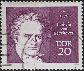 GERMANY, DDR - CIRCA 1970: a postage stamp from GERMANY, DDR, showing a portrait of the composer...