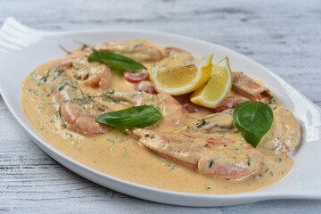 shrimp in lemon cream sauce, shrimp sauce
