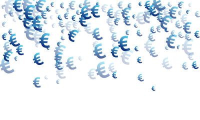 Euro blue symbols flying currency vector design.