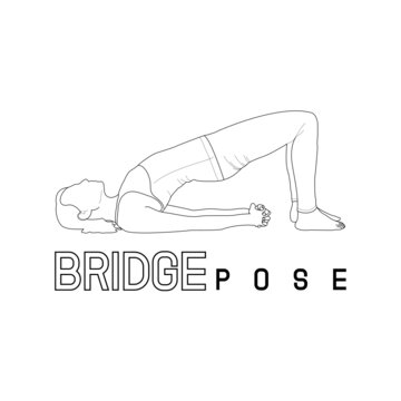 Bridge yoga pose comic drawing