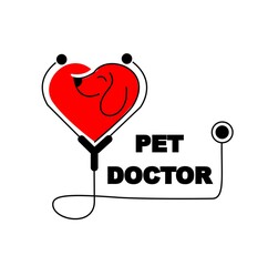 pet doctor logo design vector