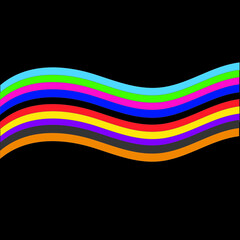 rainbow waves illustraion eps vector 