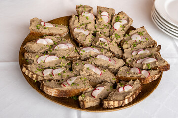 bread with spread on the banquet table