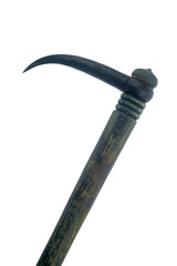 The elephant hook. Equipment used to control elephant isolate on a white background