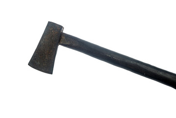 Iron axes with wooden handles, collectibles, isolated on a white background..