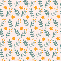 Vector seamless pattern. Pretty pattern in small yellow flowers.