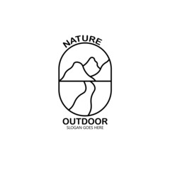 nature outdoor logo monoline design