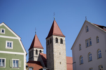 Fototapeta na wymiar Regensburg a well preserved medieval town in Bavaria photographed in spring