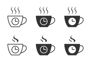 Coffee break icon. Tea time icon. Coffee time symbol. Break design concept. Vector illustration.