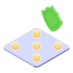 Medicine natural pill icon isometric vector. Medical virus. Health remedy