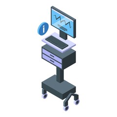 Hospital heart rate monitor icon isometric vector. Healthcare clinic. Modern center