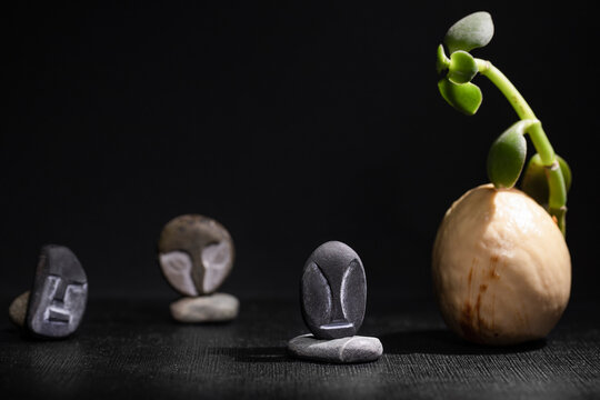 Miniatures Of Stone Idols. Handmade, Diarama