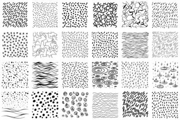 Hand-drawn abstract vector textures. Minimal graphic patterns in the form