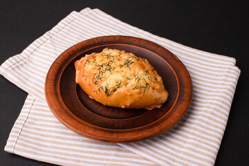 pie, pie on a black background, georgian cuisine