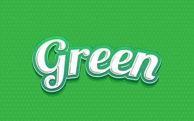 Naklejka premium Green text templete with editable and 3d text style