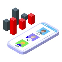 Social influencer icon isometric vector. Digital online. Customer audience