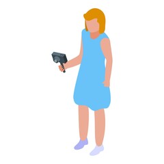 Girl influencer icon isometric vector. Digital online. Customer audience