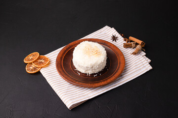 cake, cake on a black background, sweet dessert