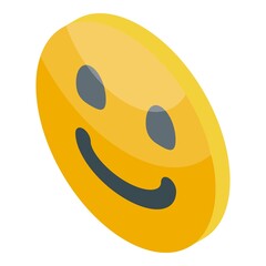 Fototapeta premium Good satisfaction level icon isometric vector. Customer feedback. Face rate