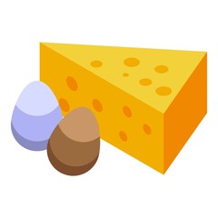 Farm cheese egg icon isometric vector. Hay bale. Stack pile