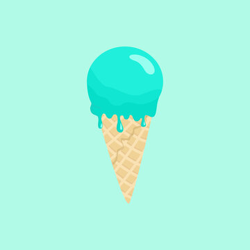 Melting ice cream ball vector illustration