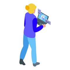 Online cms development icon isometric vector. Ux system. Project content