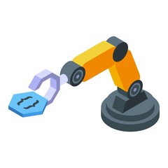 Robot hand icon isometric vector. Ux system. Data content