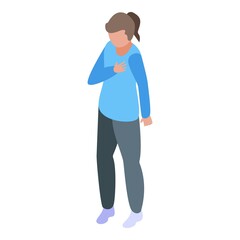 Woman panic attack icon isometric vector. Fear disorder. Stress sad