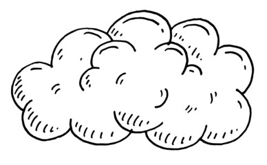 Cloud. Vector black hand drawn vintage engraving illustration
