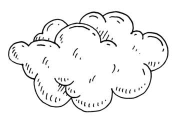Cloud. Vector black hand drawn vintage engraving illustration