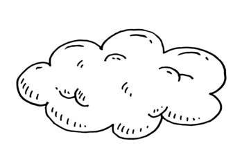 Cloud. Vector black hand drawn vintage engraving illustration