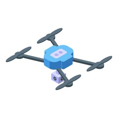 Drone virtual tour icon isometric vector. Digital museum. Walk estate